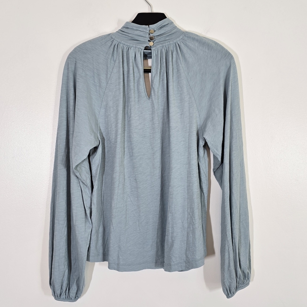 Nation Los Angeles Rosalie Blouse Top Small in Sea Moss - Picture 6 of 13